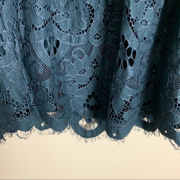 [Moulinette Soeurs] Anthropologie Navy Blue Lace Puff Short Sleeve Top - Picture 4 of 10